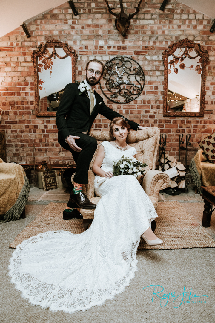 Wedding couple at The Beverley Barn