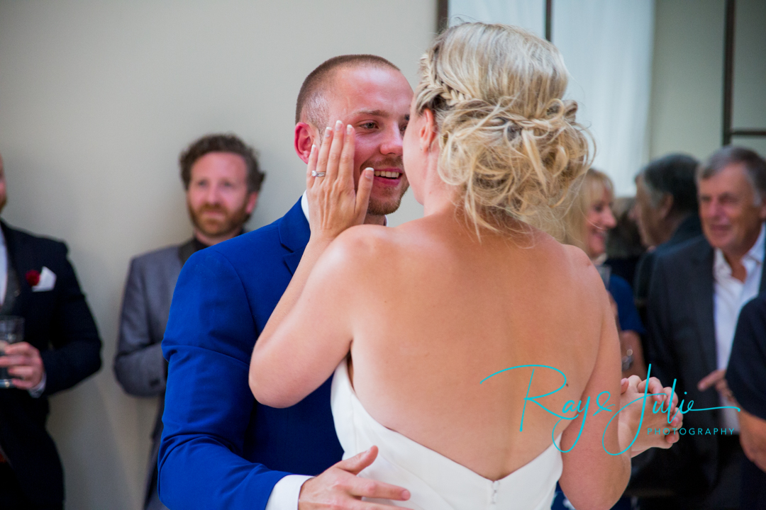 First dance intimate moment with bride and groom photographed at Saltmarshe Hall