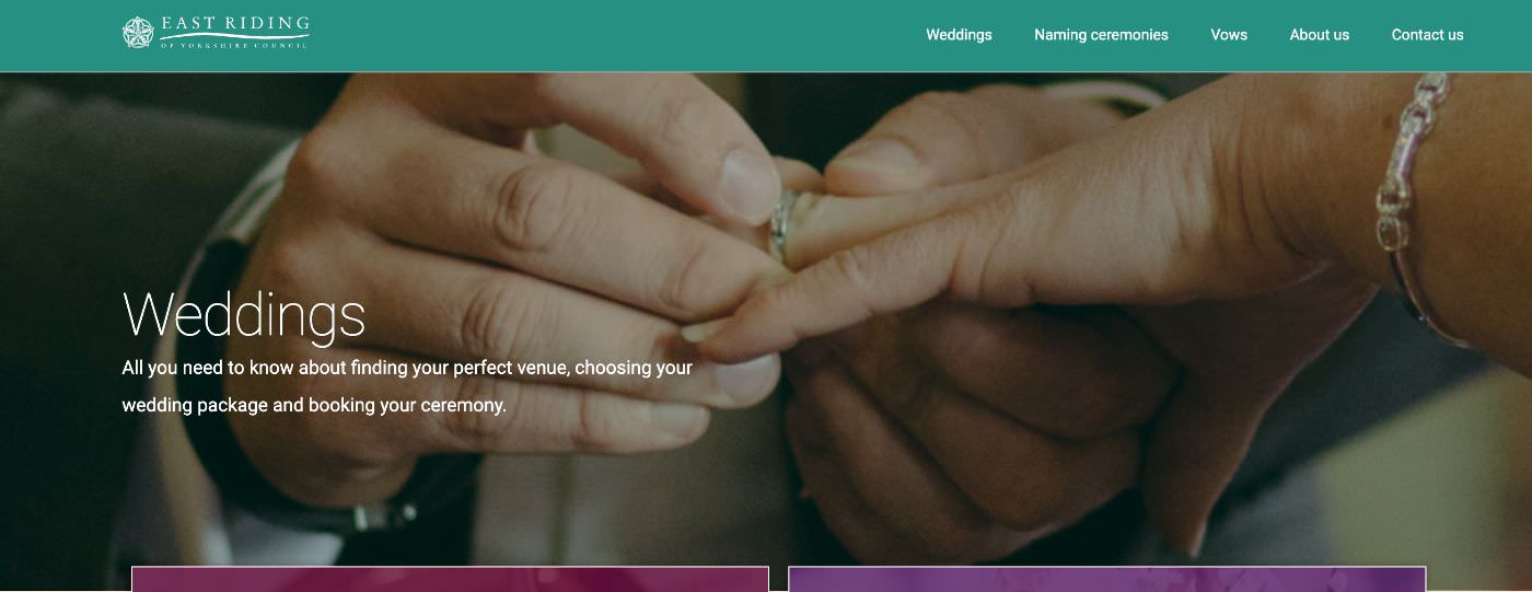 Beverley Registry Office homepage screenshot