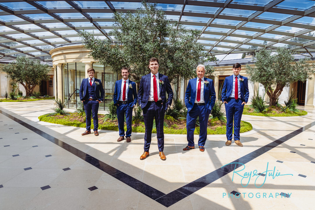 Groom and Groomsmen at Grantley Hall