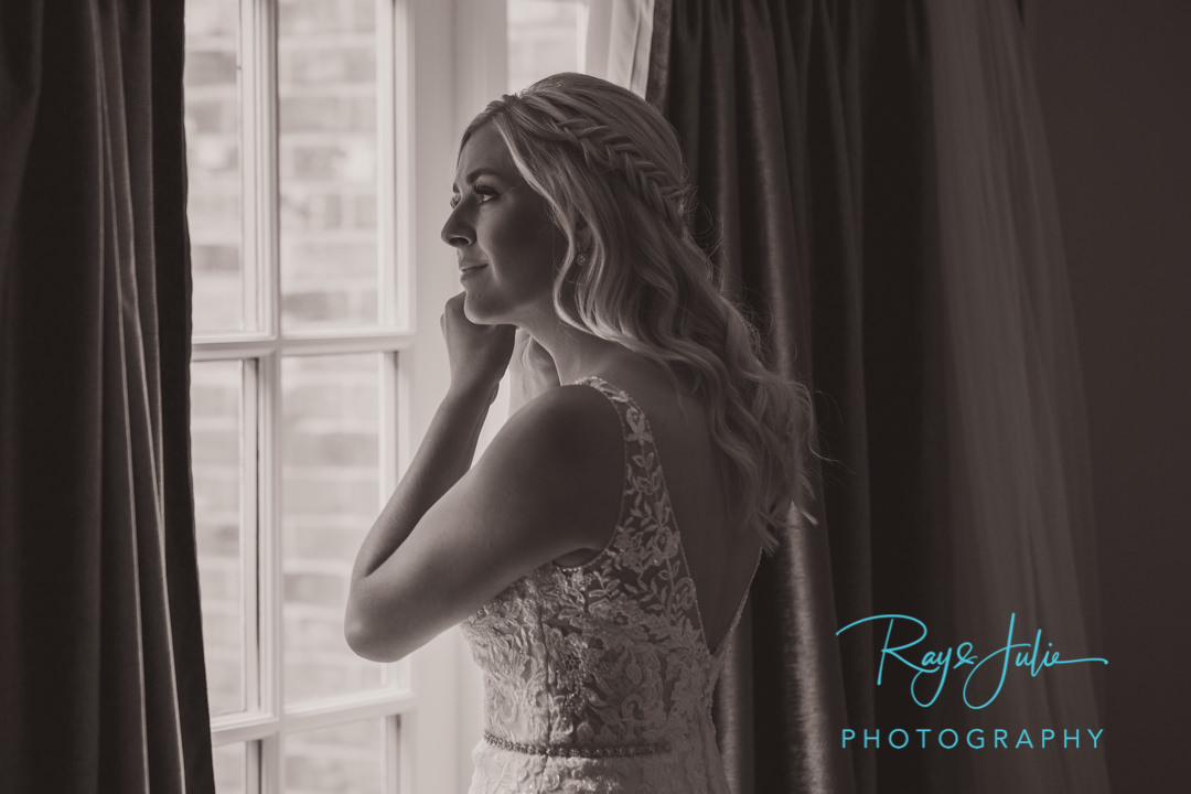 Beautiful black and white bride portrait