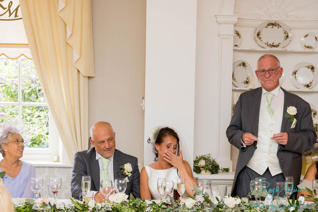 Bride tearful during father of the bride speech